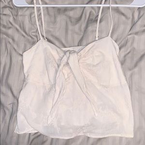 brandy melville spaghetti strap tie front crop top